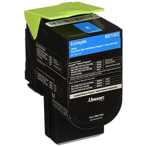 Lexmark 78C6XCE Cyan Toner Cartridge Extra High Toner Yield for CS521